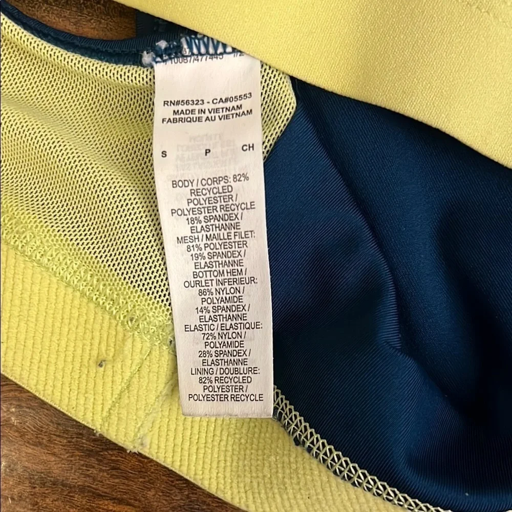 Girl's Nike Blue and Yellow Sports Bra Racerback Design, Sz L.